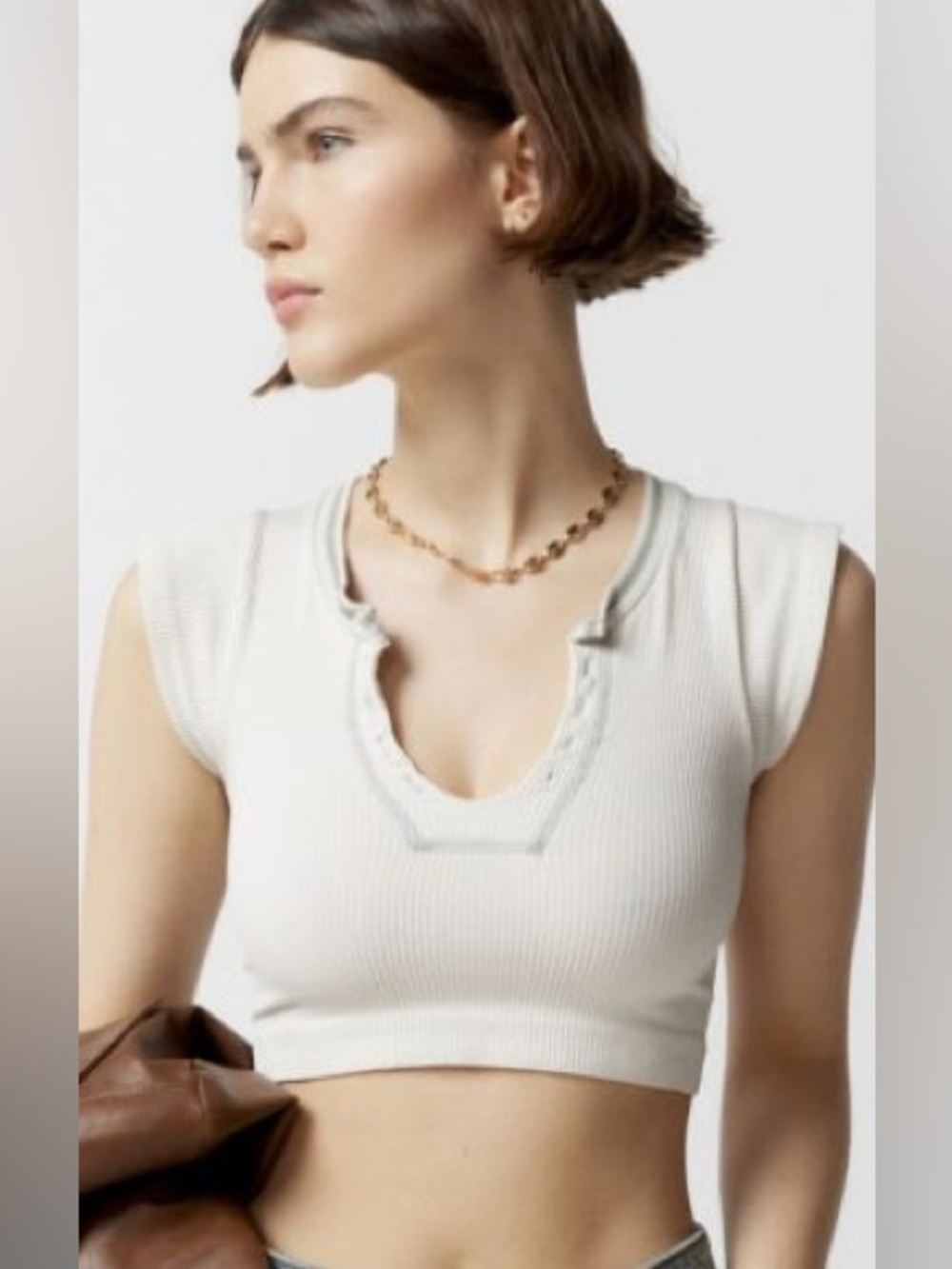 Out From Under Go For Gold Seamless Top in Ivory (Urban Outfitters)